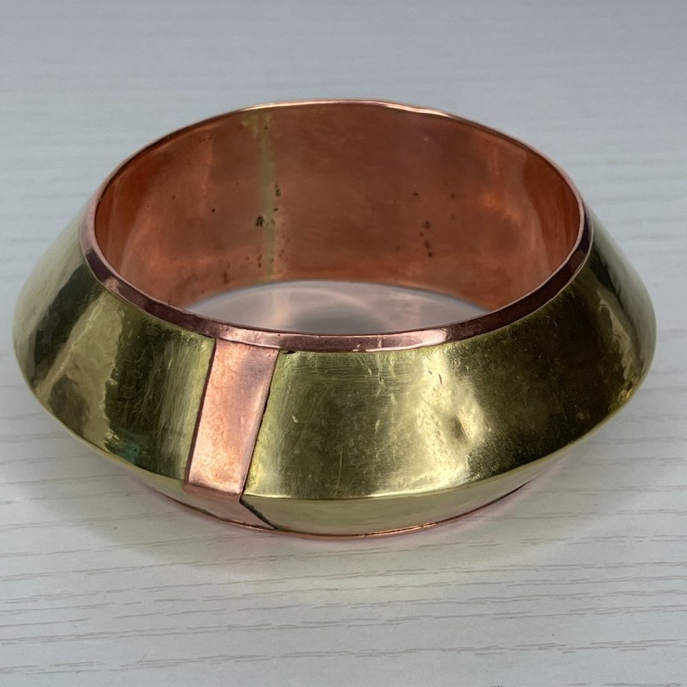 8.5" Spaceship Style Brass & Copper Bangle